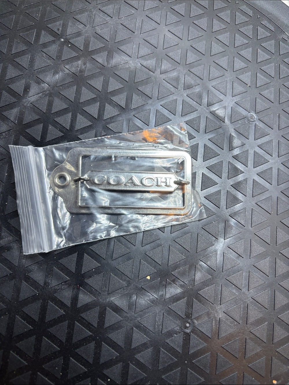 Coach Silver-Tone Metal Logo Bag Tag